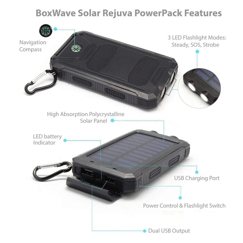 1O000000mAh Solar Power Bank Waterproof 2USB LED Battery Charger For Cell Phone